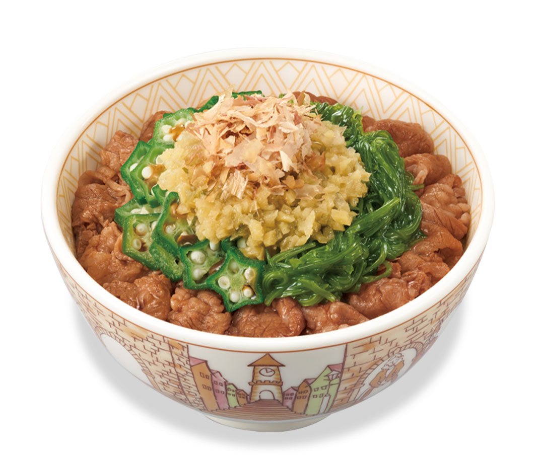 生姜めかぶオクラ牛丼
